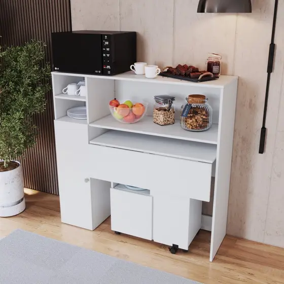 Armário Lateral com Mesa Dobrável Berlim