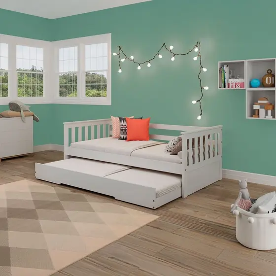 Bicama Infantil Mission em Madeira Maciça/MDF Branco