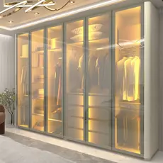 Guarda-roupa Casal 6 Portas com 6 Portas Reflecta com Pés com Led Innova 100% MDF Off White