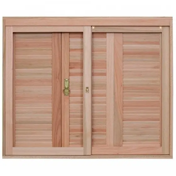 Janela de Madeira Veneziana 120x100cm Com Caixilho 12cm  EWK 220 Rondosul