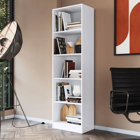 Estante de Livros 52cmx177cm 5 Nichos Laca Palermo Branco