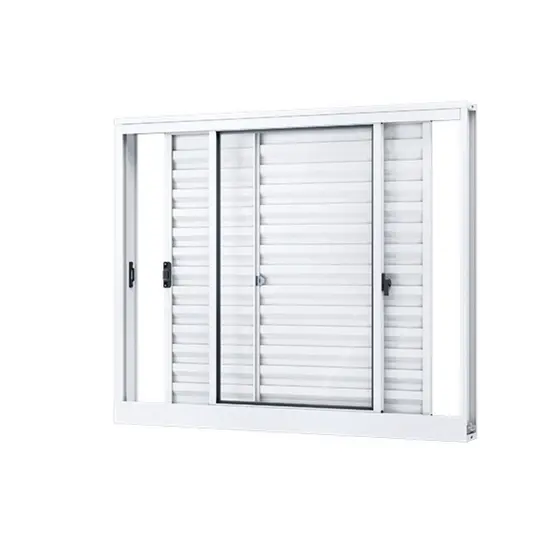 Janela de Alumínio Veneziana de Correr Lateral 3 Folhas Móveis 100x150cm Riobras Branco
