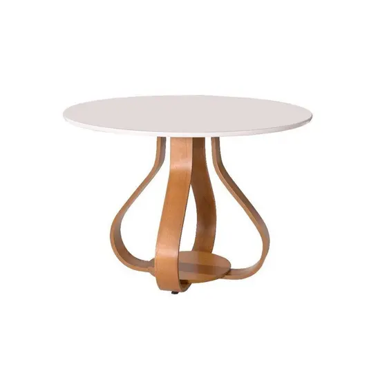 Mesa de Jantar Bella ( Pé Cebola ) 90cm Tampo Laqueado com Vidro