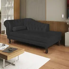 Diva Recamier Dora 140cm Lado Direito Preto Corino Preto
