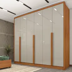 Guarda Roupa Casal 100% MDF 6 Portas 6 Gavetas Sol 243cm Yescasa Off-White/Cinamomo