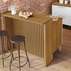 Painel Ripado Bancada Para Cozinha 120Cm  100% Mdf Freijó