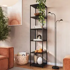 Estante para Livros Industrial 5 Prateleiras 180cmx40cm P1023 Preto