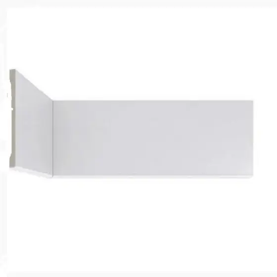 Kit 22,5M Linear Rodapé de Poliestireno Liso 7cmX2,25m Branco