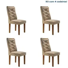 Conjunto 4 Cadeiras para Sala de Jantar Germany Chocolate