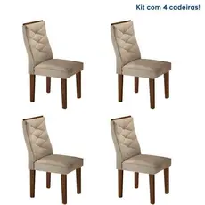 Conjunto 4 Cadeiras para Sala de Jantar Germany Chocolate