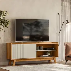 Rack para TV até 65 Polegadas MDF 160cm Aurum Marrom Nature/Off White