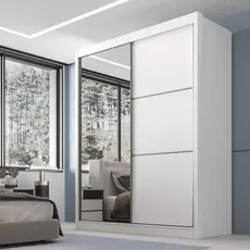 Guarda Roupa Casal 2 Portas 3 Gavetas com Espelho 100% Mdf Grécia Branco