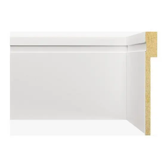 Kit Rodapé de Mdf 9m Linear 12cm X 18cm X 1,80cm Barra de Sobrepor com Friso 1202 Branco