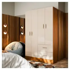 Guarda Roupa Casal 4 Portas 2 Gavetas 90cm Panama