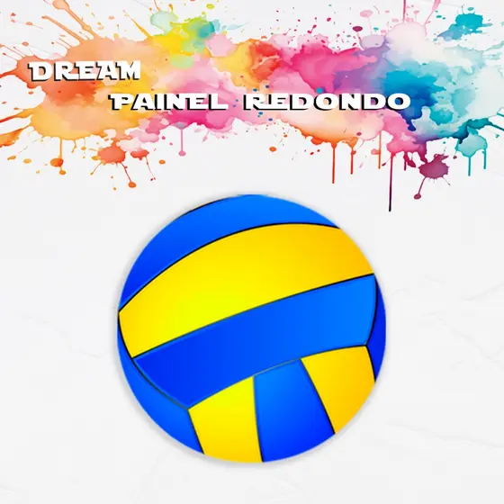 Capa Para Painel Redondo Tematica Bola De Volei Decoração Festa Cenário Malha Helanca