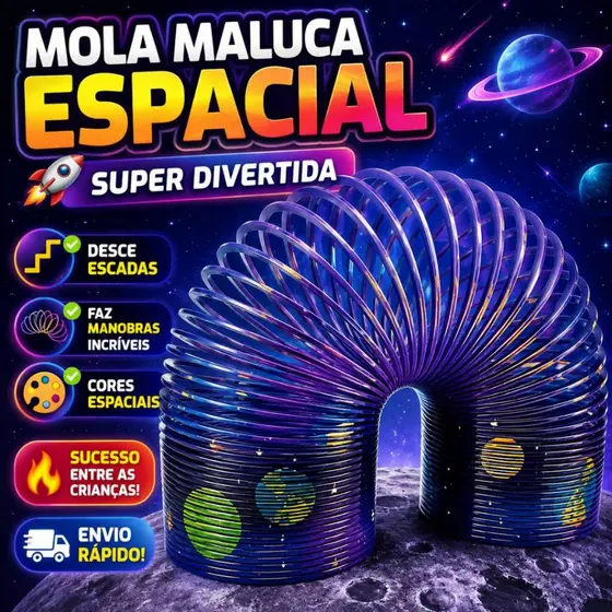 Mola Maluca Espacial Colorida Brinquedo Divertido Desce Escada Infantil