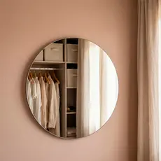 Espelho Lapidado Redondo 60cm com Fita Dupla Face Ideal para Sala, Quarto e Banheiro