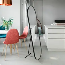Espelho Corpo Inteiro Pílula Grande Geométrico 150x50cm C/ Suporte De Chão