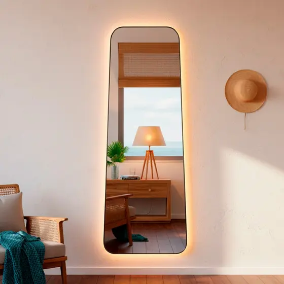 Espelho Corpo Inteiro com Led Orgânico de Parede 170x70 Tetris para Sala Quarto Banheiro