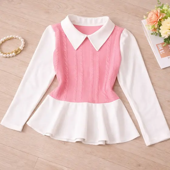 Blusa infantil menina manga longa moda outono- inverno