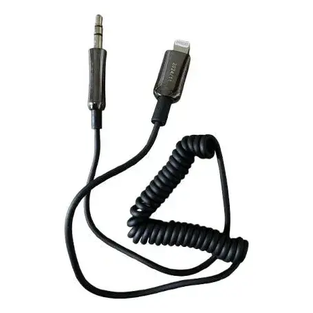 Adaptador de Audio (Auxiliar) Lightning / IOS / IPHONE PARA P3 em Mola Espiral - KAIDI KD-2523A