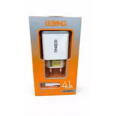 Carregador de Tomada Rápido Tipo-C Lelong LE-232FC 4.1A com 2 Portas USB