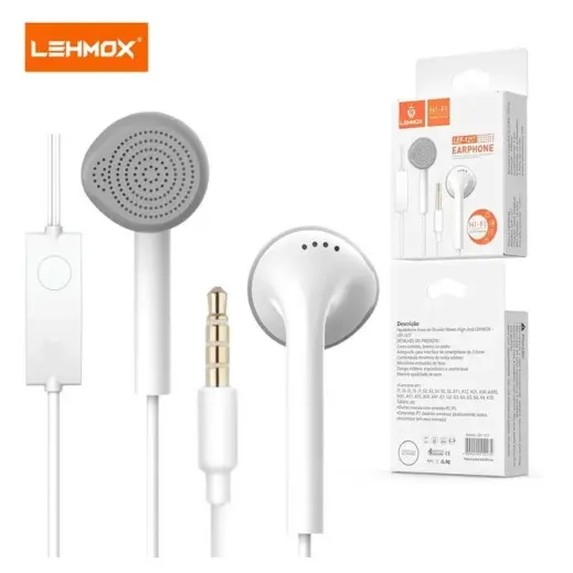 Fone de Ouvido Intra-Auricular Estéreo Lehmox LEF-1217 com Fio