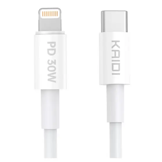 Cabo Turbo Tipo-C para iPhone e iOS Kaidi KD-04A Power Delivery 30W