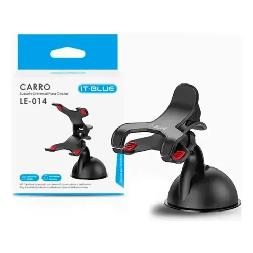 Suporte De Celular Veicular Universal Com Ventosa E Garra Clipe Duplo IT-Blue LE-014