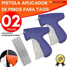 Kit 2 ou 1 Peças Aplicador de Tags Etiquetadora 110 Pinos Plásticos para Roupas e Tecidos Aplicadora Tag