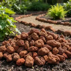 Pedra Vulcânica 3 kg Vermelha Jardim Churrasqueira