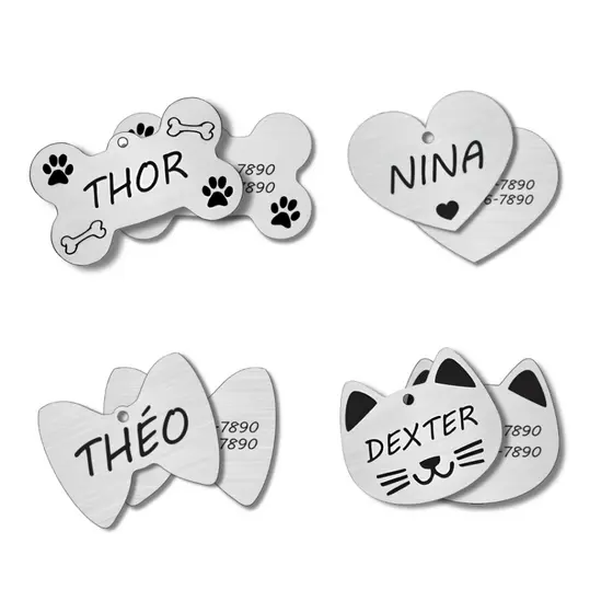 Plaquinha de Identificação Pet Pingente Cachorro Gato Personalizado