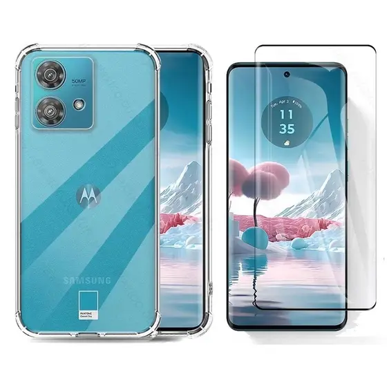 Capa Case Capinha e Película Cerâmica P/ Moto Edge 40 Neo Otoni Tech