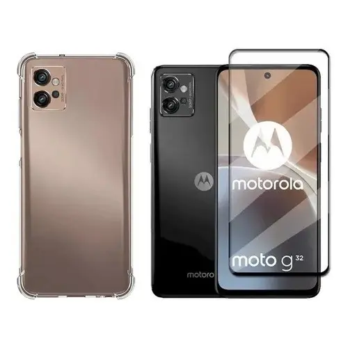Kit Capa Anti Shock E Películade Vidro 3d Para Moto G32