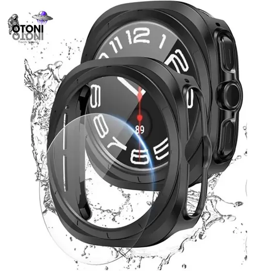Capa Case Capinha Preto Com Película P/Galaxy Watch 7 Ultra de 47mm - Tech Otoni