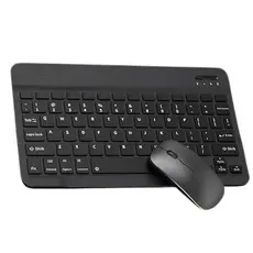 teclado e mouse Bluetooth, portátil, recarregável, sem fio wireless para tablet, celular, computador