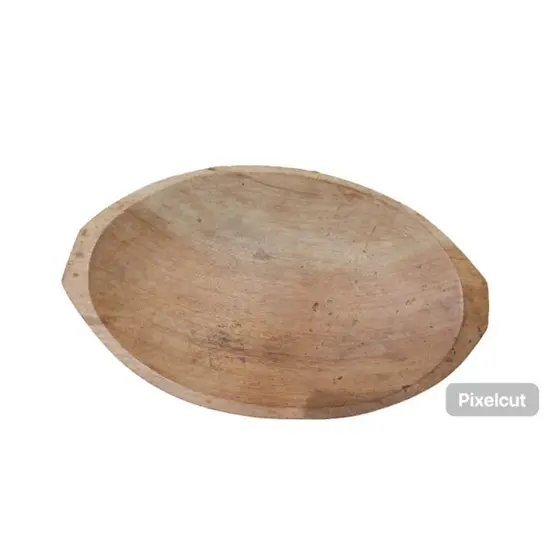 Gamela Travessa da Madeira Artesanal Oval Para Petisco Decoração 19 Cm