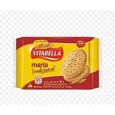 Kit 6 Pacotes de Biscoitos Maria Maizena Vitarella Tradicional Redondo 350g