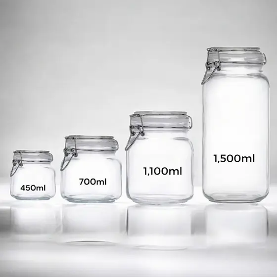 Pote De Vidro Premium Hermético Com Trava De Inox Para Conserva De Alimentos Kit ou Avulso
