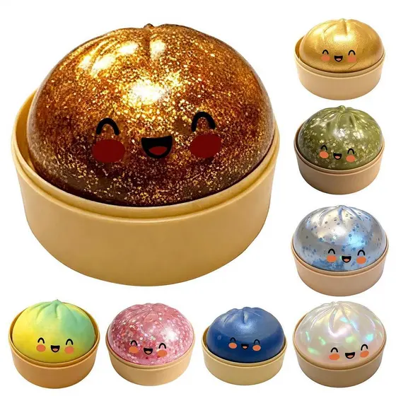 Item De Venda Quente Bola Mole Para Aliviar O Estresse , Bolinho De Glitter Rosa Raro , Brinquedo Macio E Fofo , Caixa C