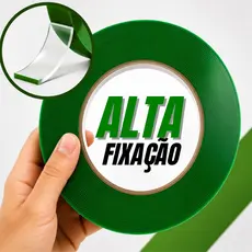 Fita Dupla Face Extra Forte 9mm x 20m Alta Fixação Parede Cola Adesiva Acrílico Quadros Espelho