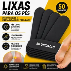 Kit 50 Lixas para Pés Refil Descartável Pedicure *a cor de acordo com estoque*
