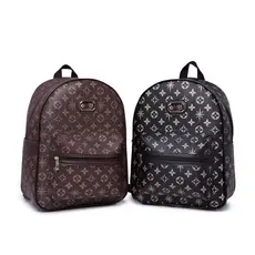 Kit Mochila Unissex Casual Viagem Escolar Bolsa de Mão Tendência Luisa Victoria Couro Sintetico