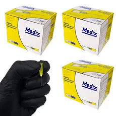 Kit 3 Caixas Agulha Amarela 30G 13x0,30 13x30 Descartavel Fina Botox Milium Carboxi Ozonio Insulina