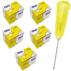 Kit 500 Agulha Amarela Estetica 30G 13x0.30mm Botulinica Cravo Millium Carboxiterapia Ozonioterapia
