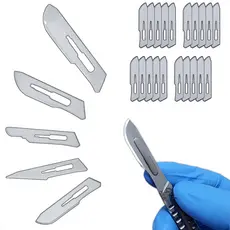 Lamina De Bisturi Kit 20un Escalpelo Cirúrgico Descartável Navalha Faca Gilete Cabo Dermaplaning