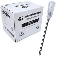 Caixa 100un Agulha Hipodermica 16g Branca 40x1,60mm 40x1,6 Descartável P/ Seringa Rosquear Encaixar