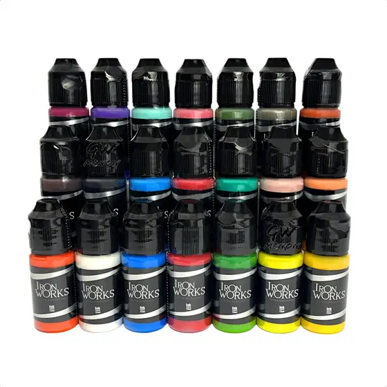 Tinta Tattoo 15ml Iron Works Cor Tatuagem Ml Camuflagem Camuflar Estrias Pele Micro Micropigmentacao