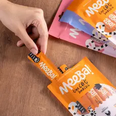 Kit Meeba! Alimento Úmido p/ Gatos Frango Atum Salmão Tipo Churu 8x14g