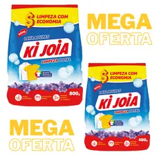 Kit 2 Sabão em Pó Ki Joia – Limpeza Total 400g + 800g | Roupas Limpas e Perfumadas ✨